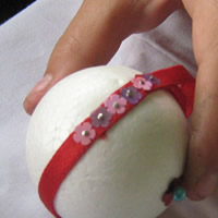 decorate with beads and sequins